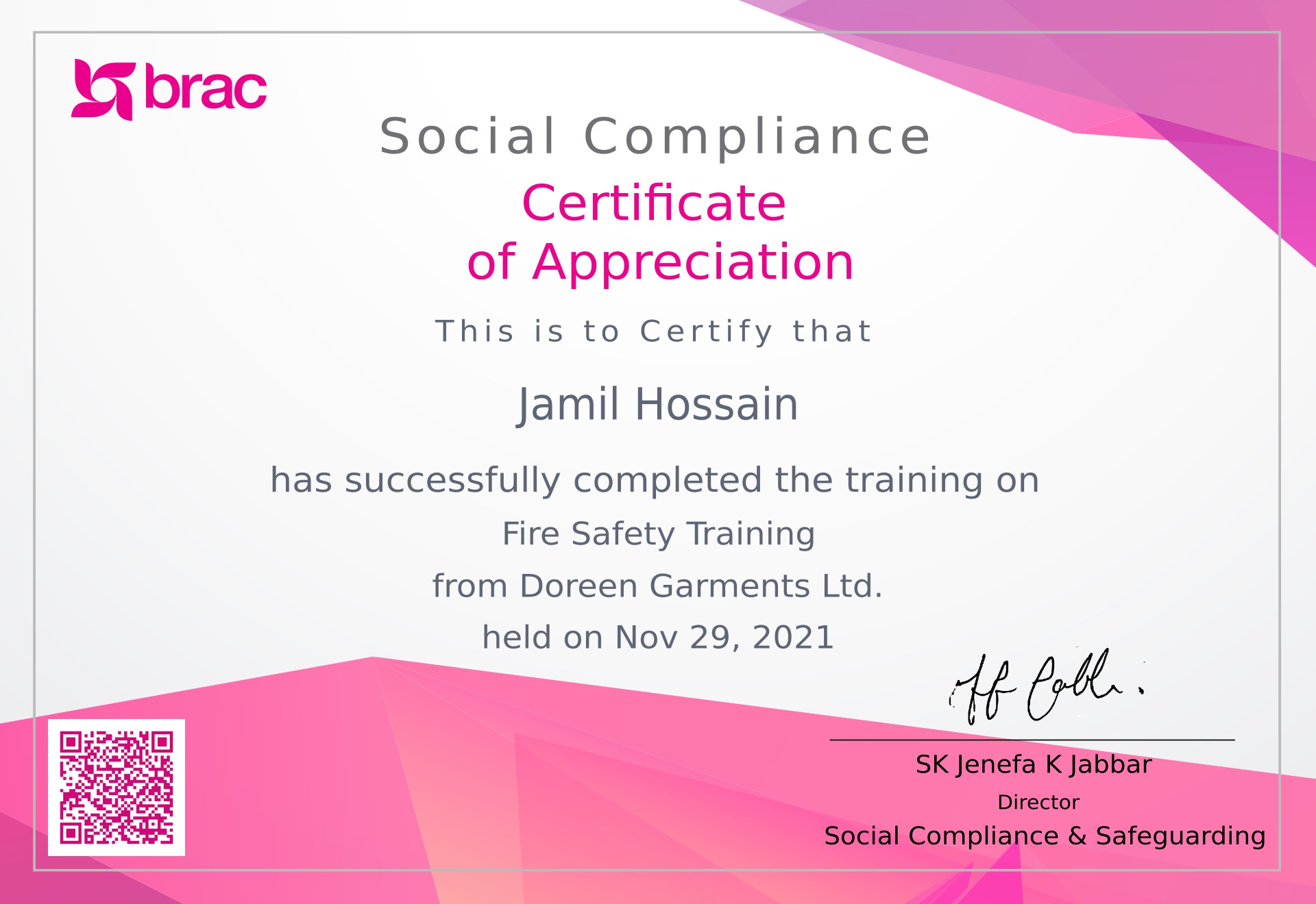 Trade License of AJ Fire Solutions Ltd Bangladesh