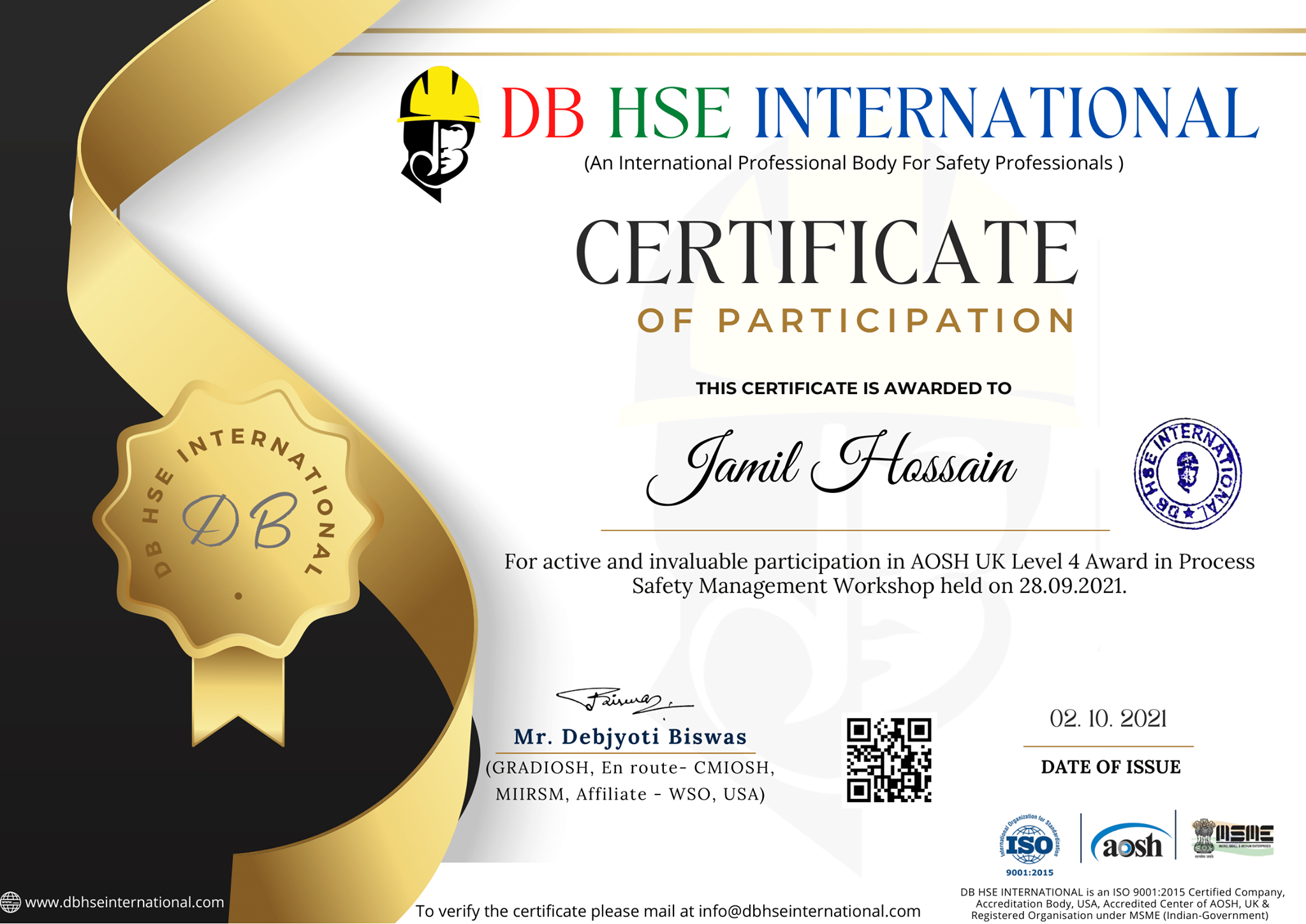 Authorized Fire Protection Company Certificate Bangladesh