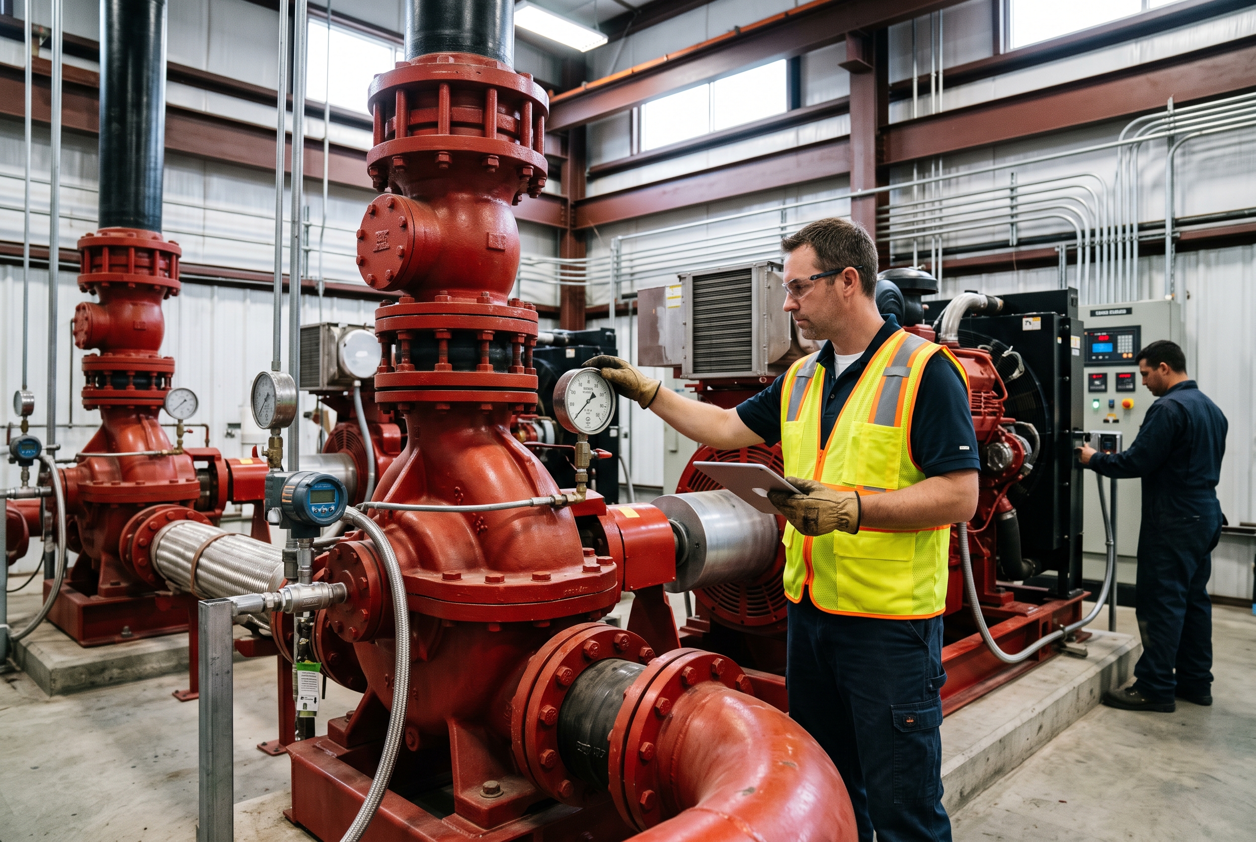Fire pump inspection and performance testing by AJ Fire Safety